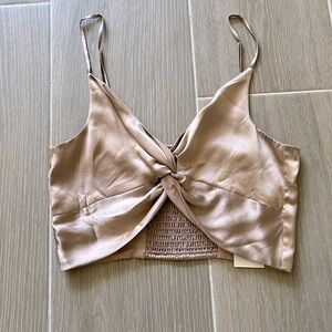 BNWT CAMI NYC SILK CROPPED TOP